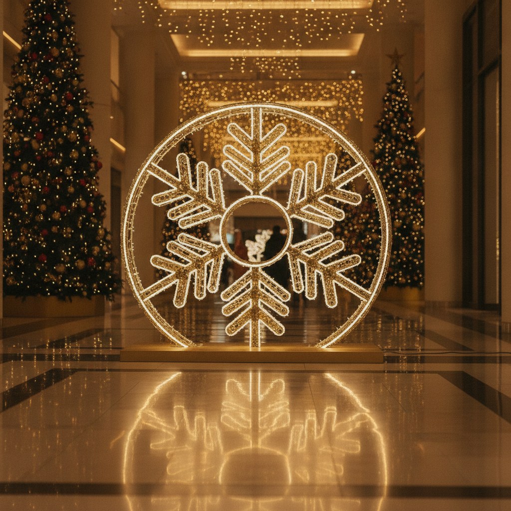 Floco de neve gigante iluminado